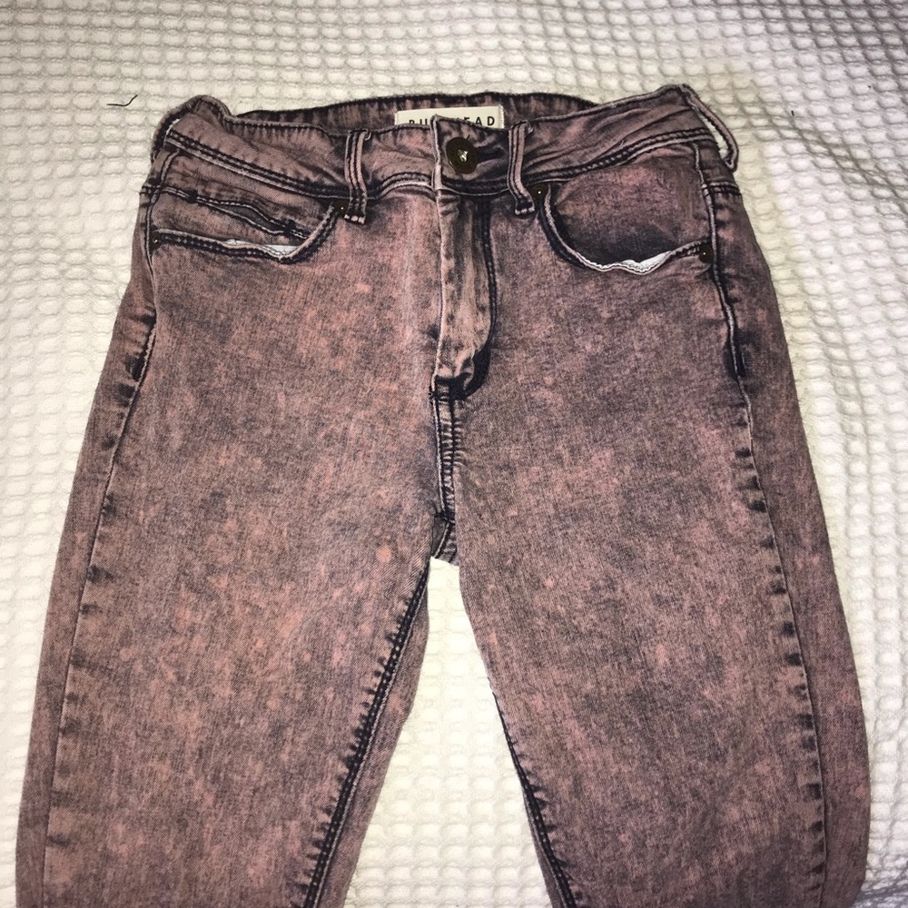 PACSUN PINK ACID WASH JEANS
